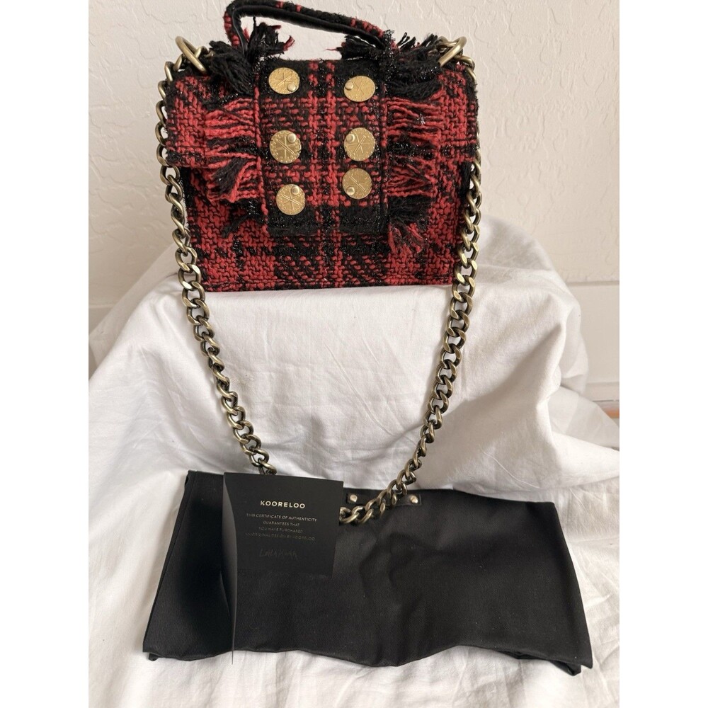 Kooreloo The New Yorker Petite Bag Red Tweed Crossbody Top Handle NEW - Picture 10 of 14